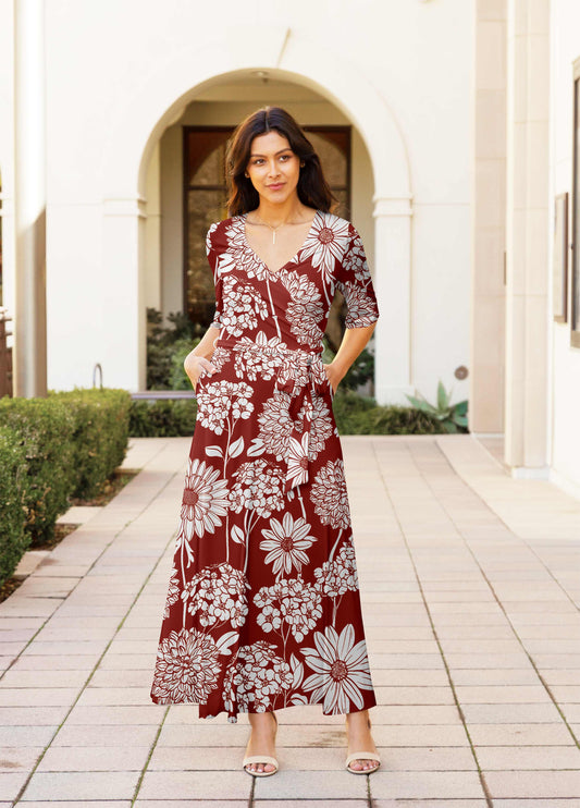 Rust & White Floral Mix-