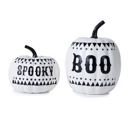 Melrose International Spooky and Boo Pumpkin (Set of 2)