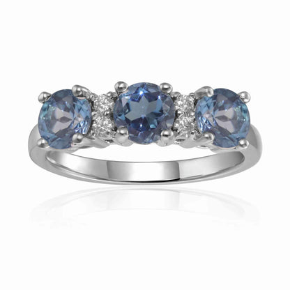 Three Stone London Blue Topaz Ring