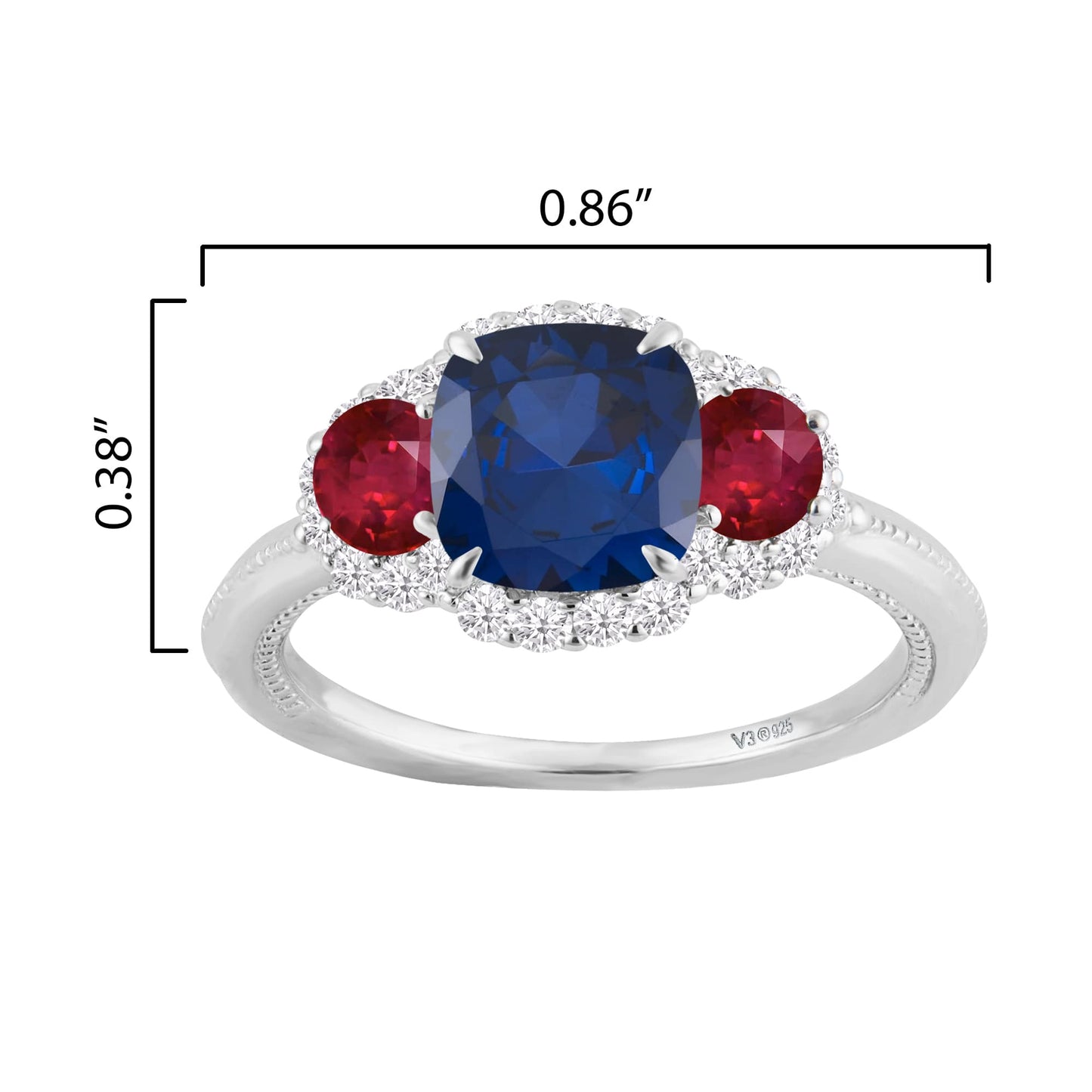 Blue, Red, White-