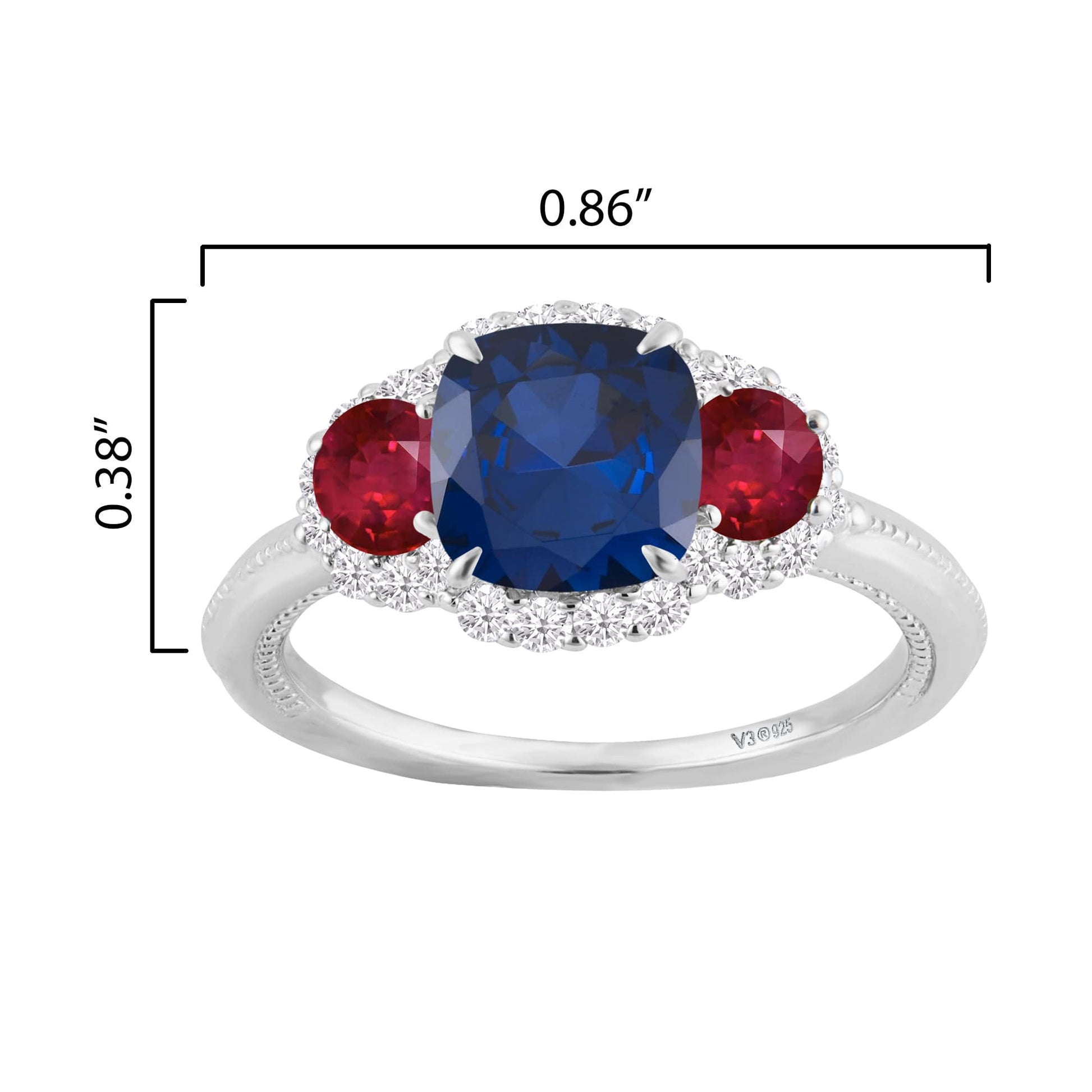 Blue, Red, White-