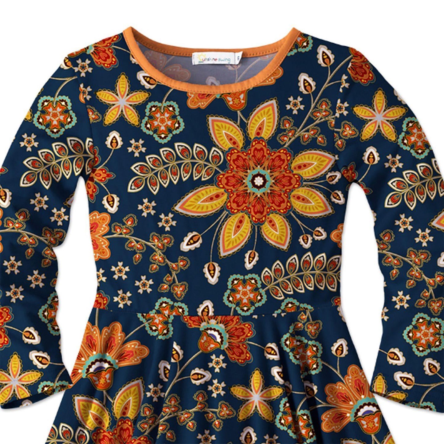 Dark Blue & Orange-