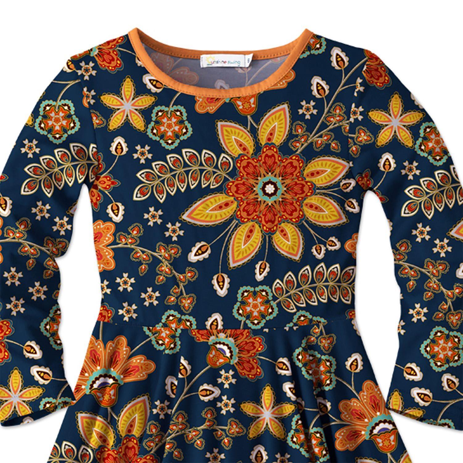 Dark Blue & Orange-