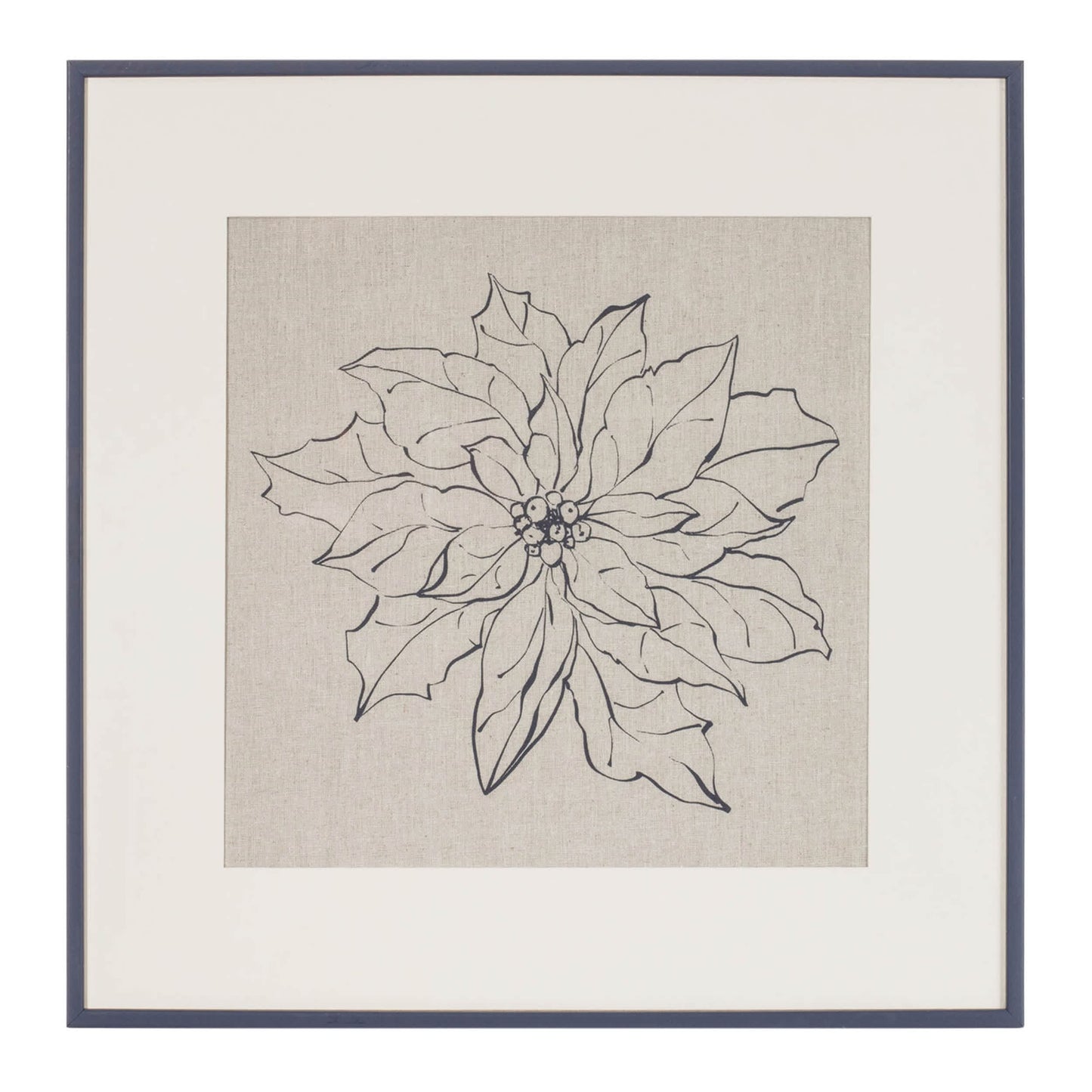 Melrose International Framed Poinsettia Print Under Glass 20"SQ