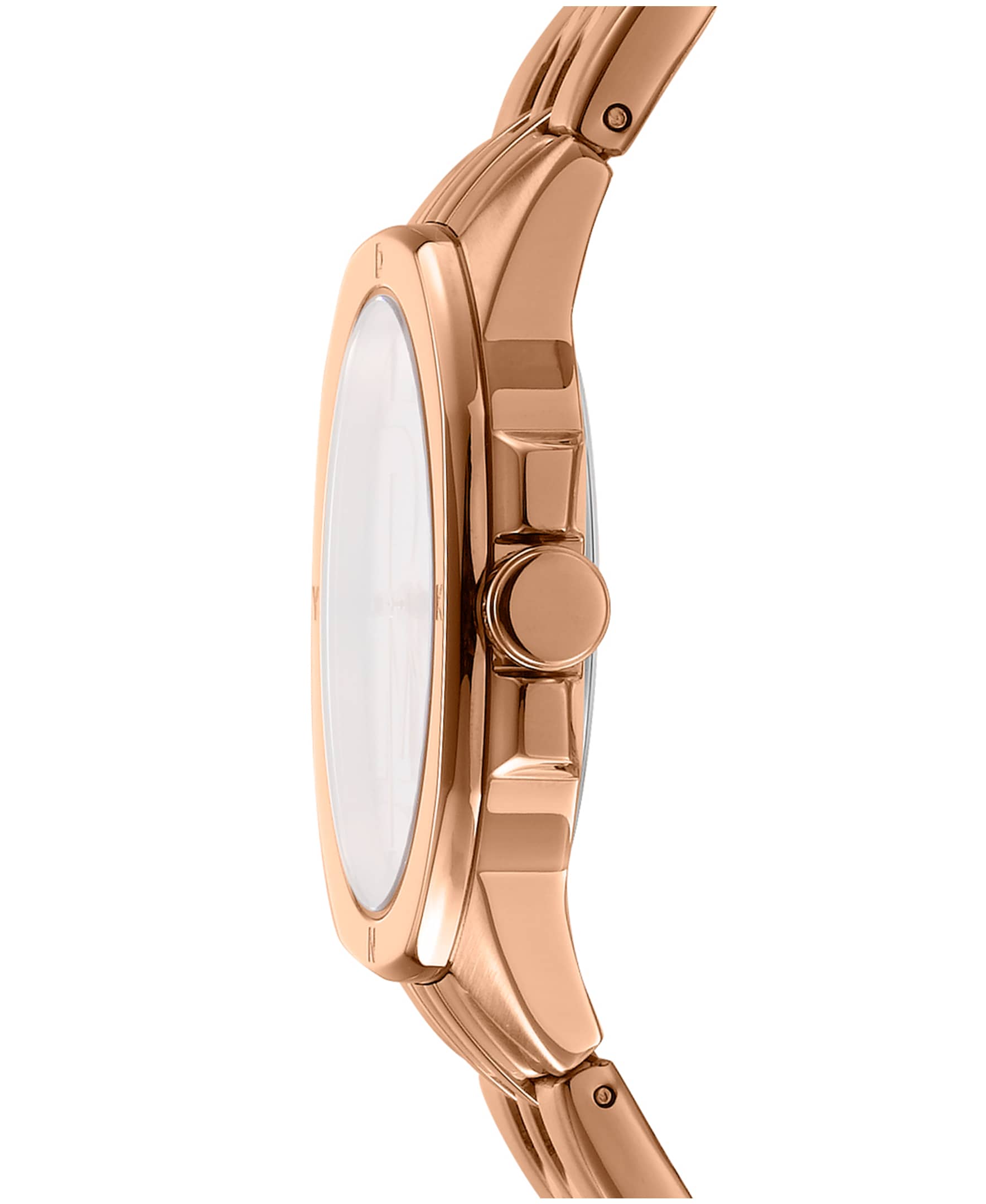Dkny Women Watch, Rose Gold Color Case, Rose Gold Dial, Rose Gold Color Metal Bracelet, 3 Hands, 5 Atm-1