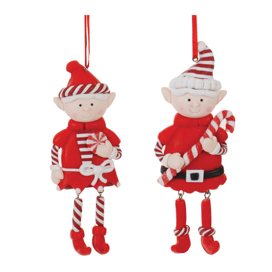Melrose International Clay Dough Elf Ornament (Set of 12)