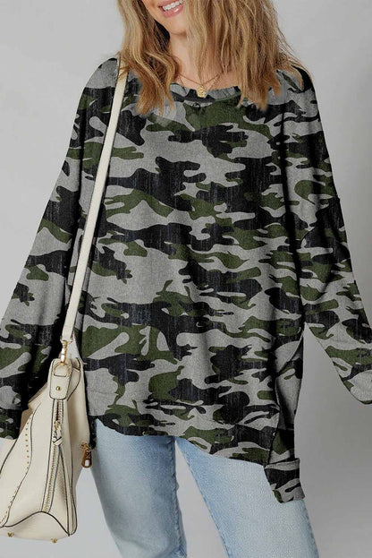 Honey Patchwork Drop Shoulder Sweatshirt - Green / L - 12/14