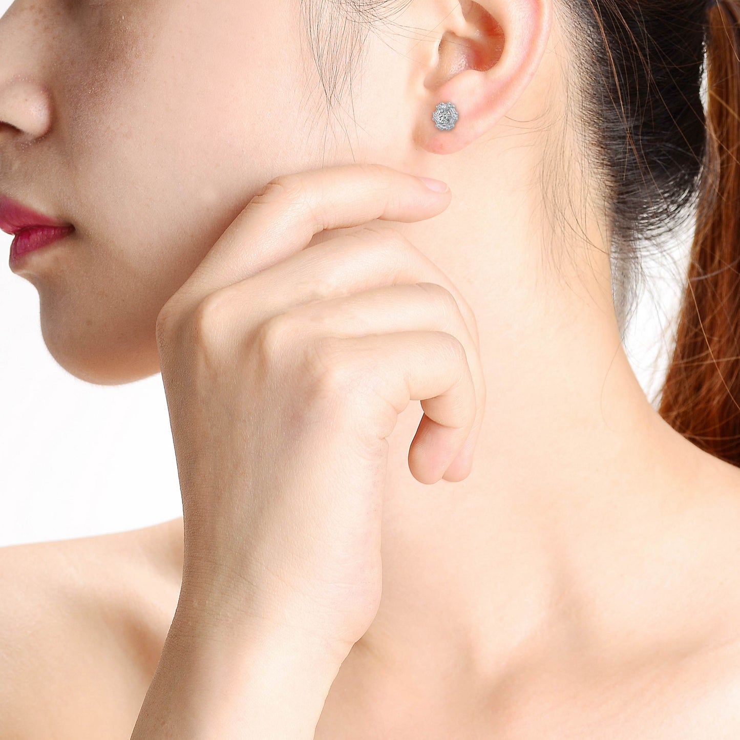 Stylish Halo Stud Earrings