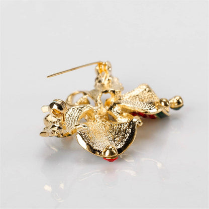 Cubic Zirconia & Goldtone Botany Bell Brooch