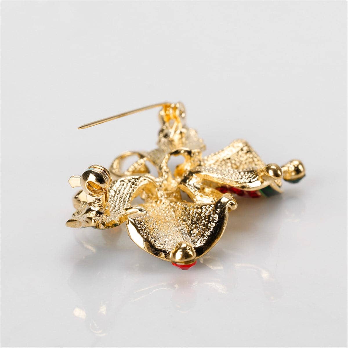 Cubic Zirconia & Goldtone Botany Bell Brooch