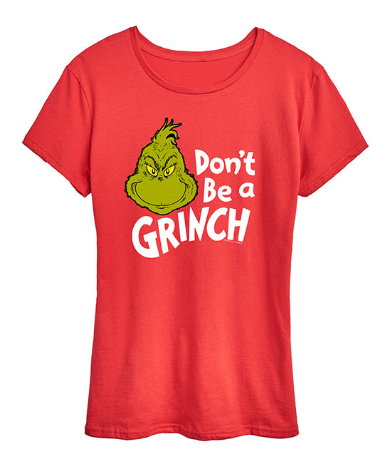 Red How the Grinch Stole Christmas 'Don't Be a Grinch' Graphic Tee - W ...