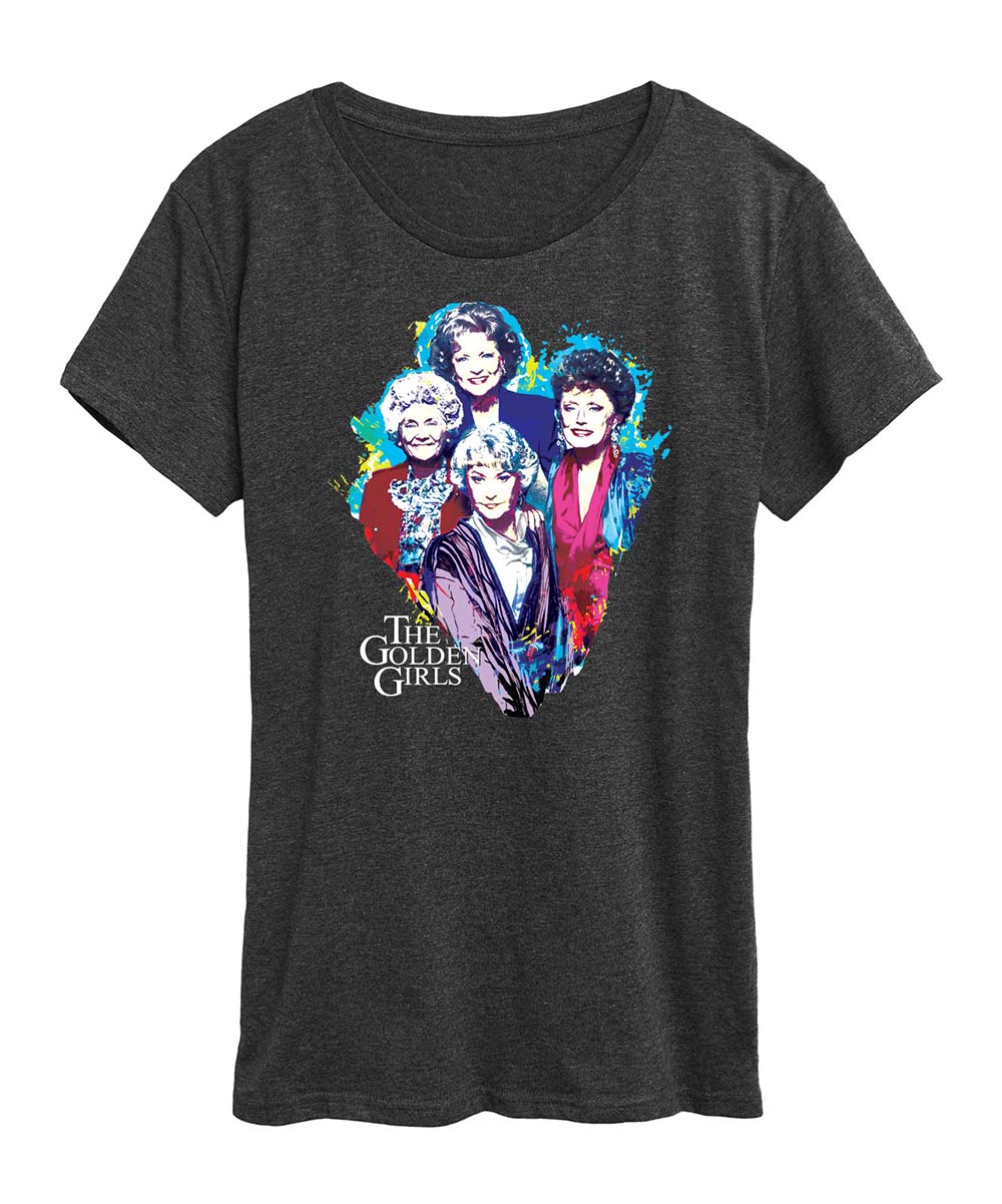 Heather Charcoal The Golden Girls Paint Splatter Group Graphic Tee - W ...