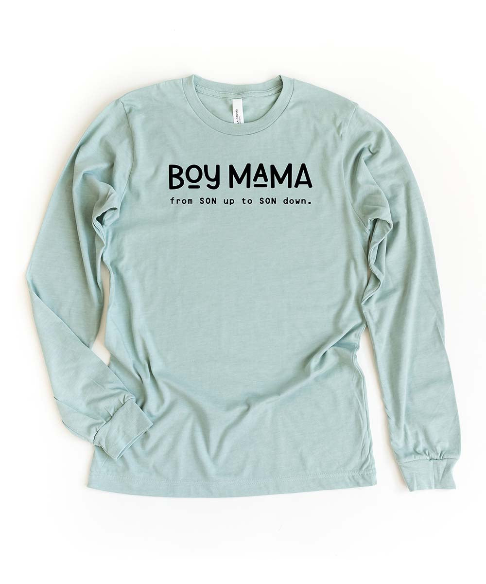 Seafoam & Black 'Boy Mama from Son Up to Son Down' Long-Sleeve Tee - W ...